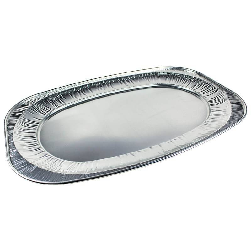 bandeja de aluminio ovalada para degustación de alimentos de 54x36cm