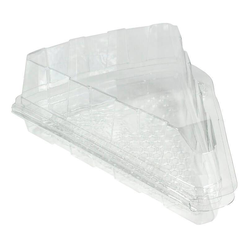 envase de plástico con cierre de bisagra para porciones de tartas