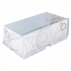 caja con cierre de bisagra para pastelería y estructura blanca de cartón