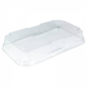 tapadera de pet transparente lisa para tarta  rectangular de 3cm de altura