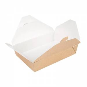 caja de cartón abierta para take away 234.60 cierre de pestañas y apto para microondas