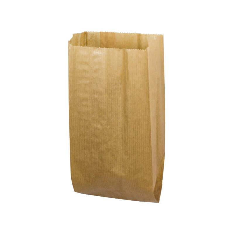 bolsa para bocadillo en papel kraft natural de 9+5x22cm
