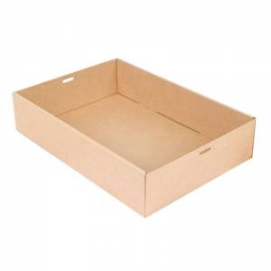 caja de cartón kraft natural ideal para catering y take away 35,9x25,2x8cm