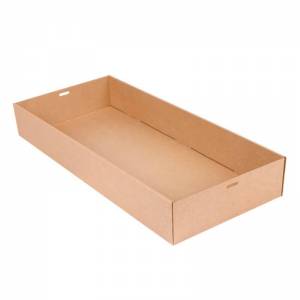 caja de cartón kraft natural ideal para catering y take away 55,8x25,2x8cm
