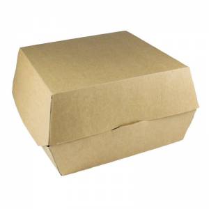 800-6595 - 200uds. Mega Large Kraft Cardboard Hamburger Box 14x14x9cm