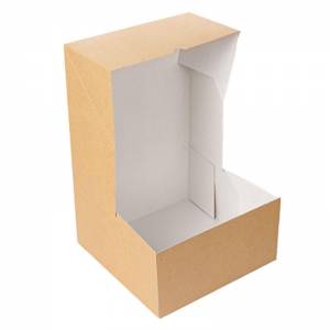 caja pastelería cierre de bisagra kraft de 23x23x7,5cm