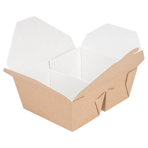 caja de cartón con dos compartimentos para take away