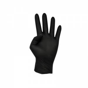 Guantes de nitrilo sin polvo negro, gama calidad extra.