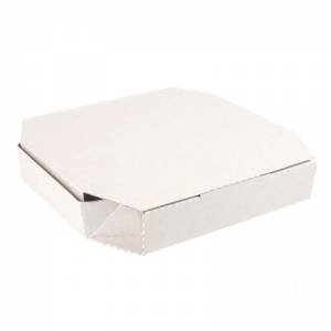 Caja octogonal blanca de 26x26x3,8cm ideal para pizzas y tortillas