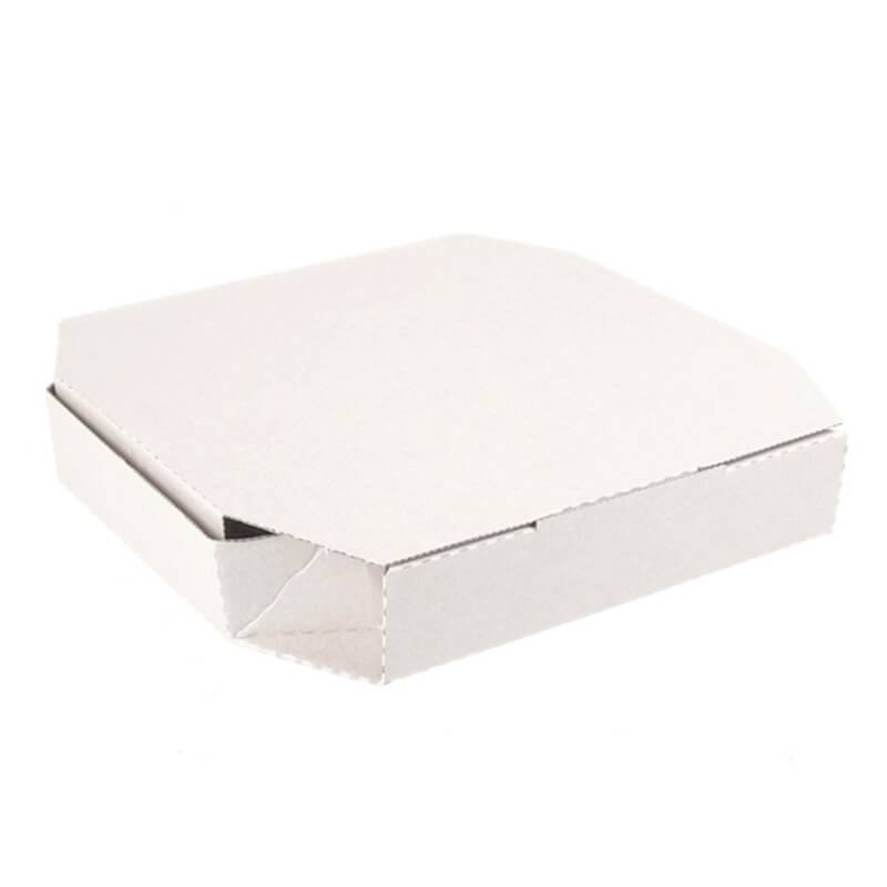 Caja octogonal blanca de 26x26x3,8cm ideal para pizzas y tortillas