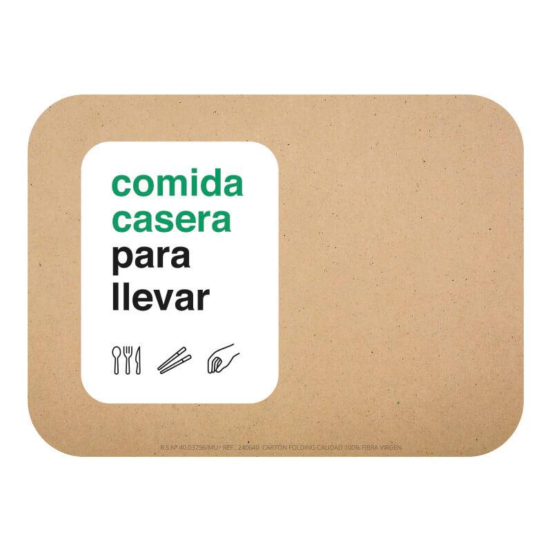 tapadera de cartón folding "comida casera para llevar"